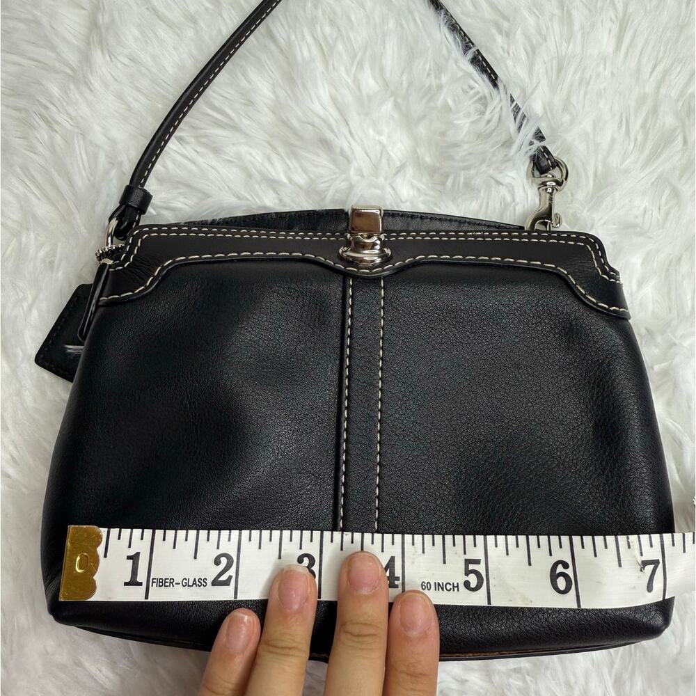 y2k COACH Black Signature Canvas Mini Purse Wristlet - Picture 10 of 11
